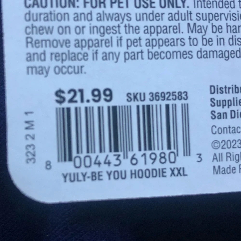 NWT Pride “You do you” dog hoodie XXL
